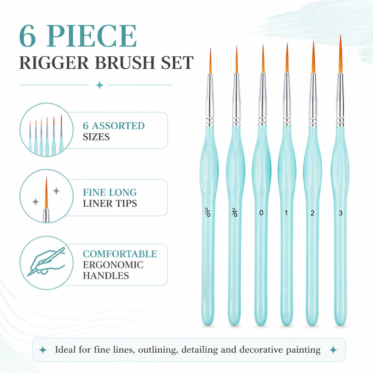Paint Brush - Набор из 6 кистей для рисования,