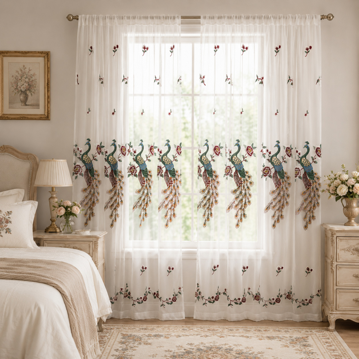 1 штука, белая прозрачная зана – обзор и цена Curtain Rods